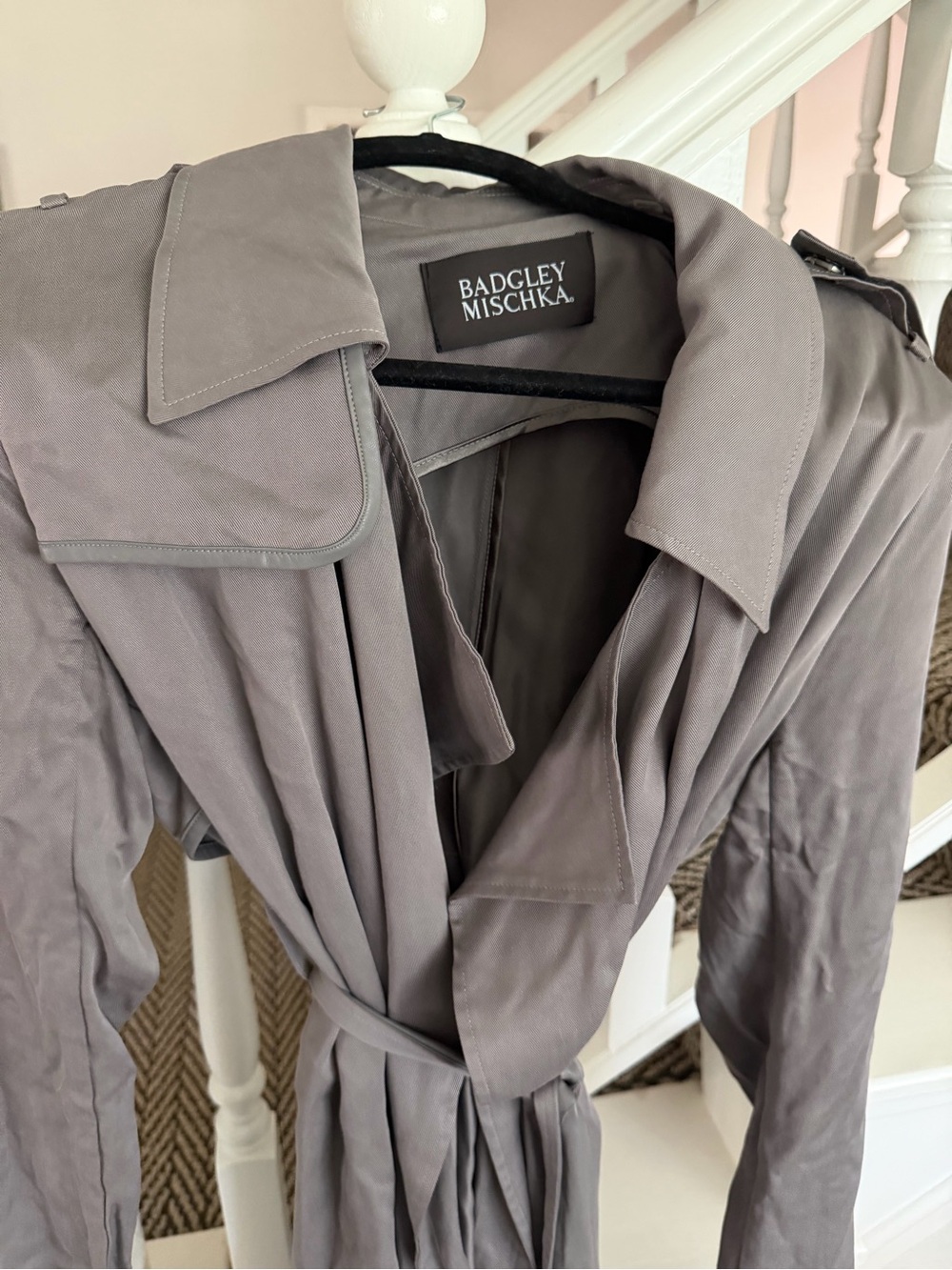 Badgley Mischka Gray Trench Coat